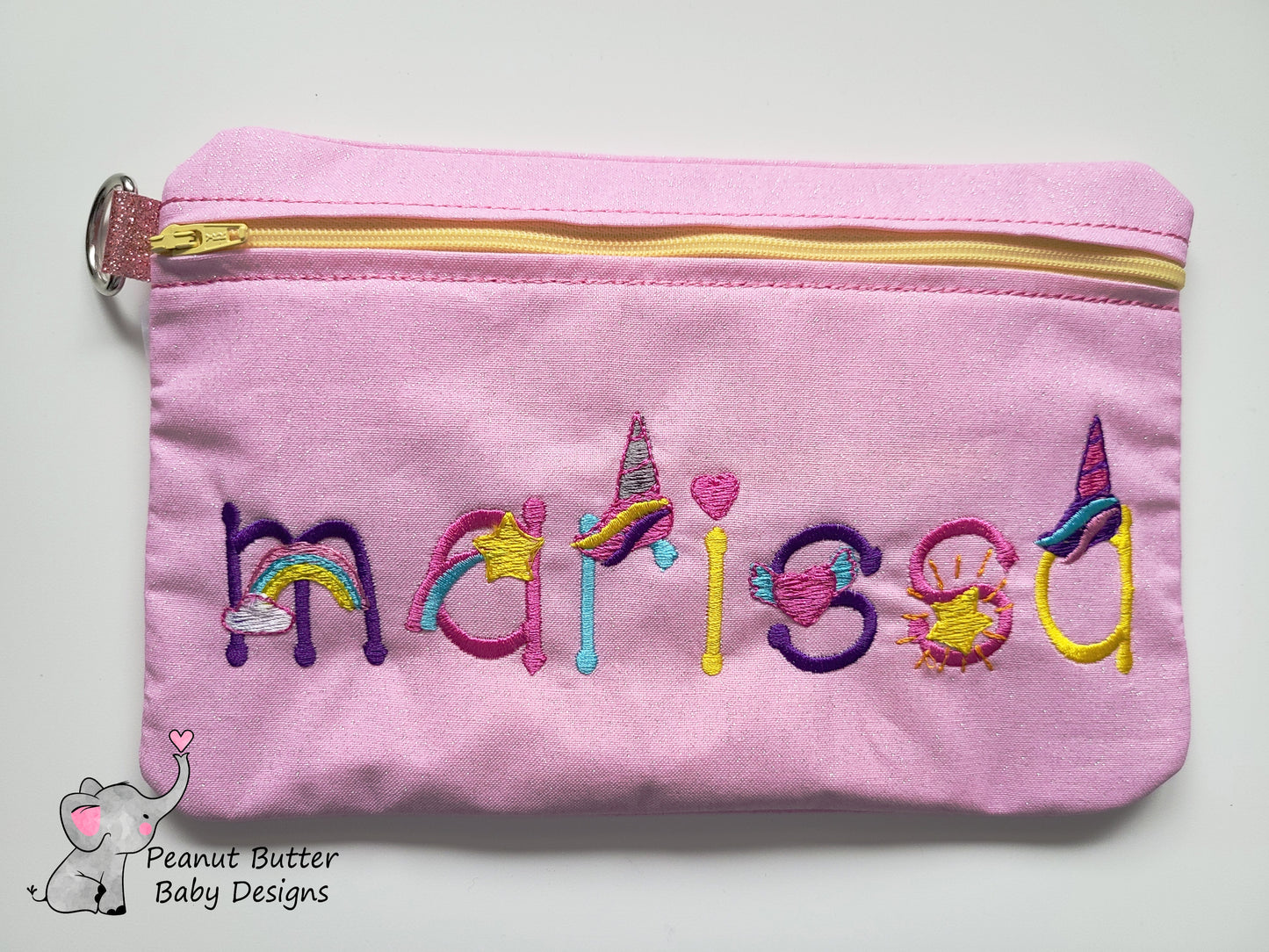 Unicorn Font Zipper Pouch