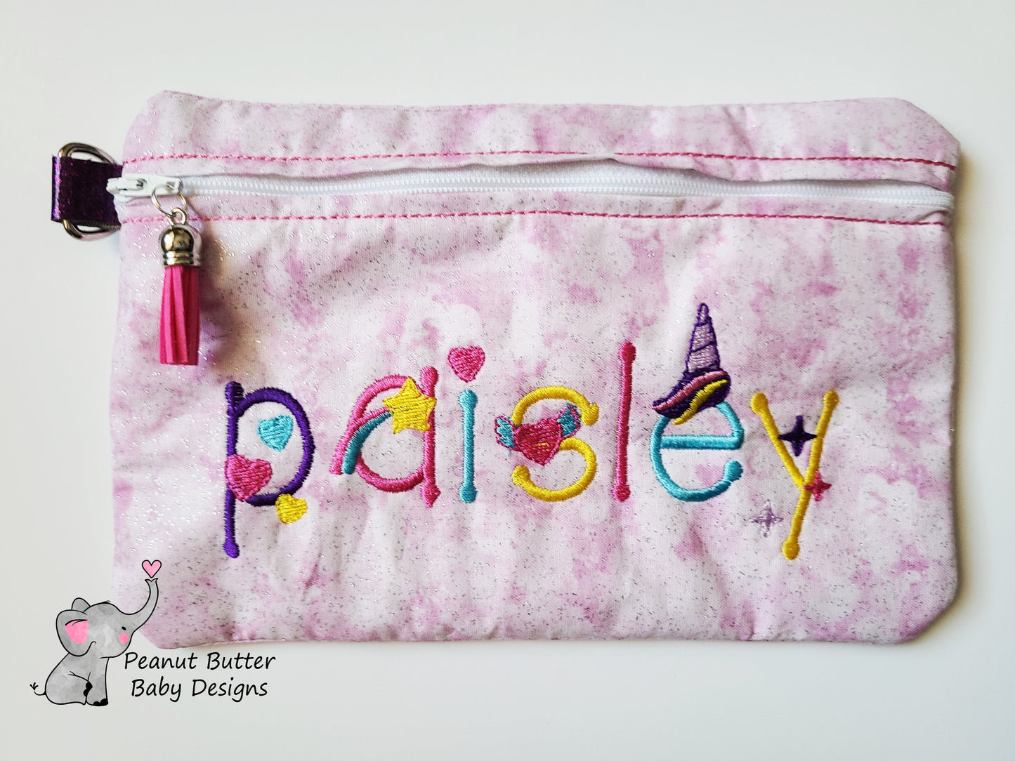 Unicorn Font Zipper Pouch