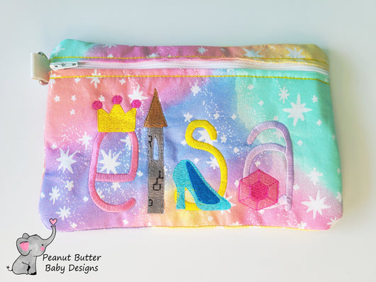 Princess Font Zipper Pouch