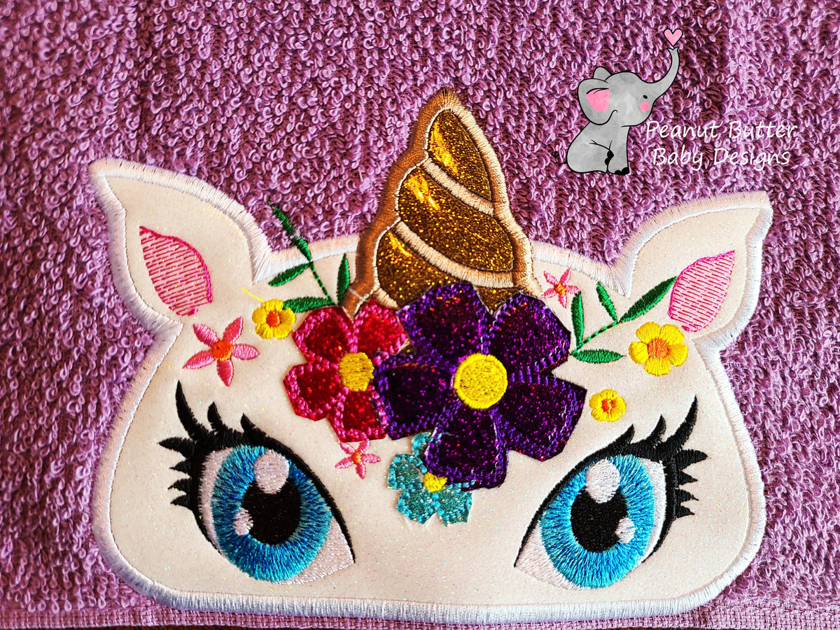 Unicorn - Floral Hooded Towel