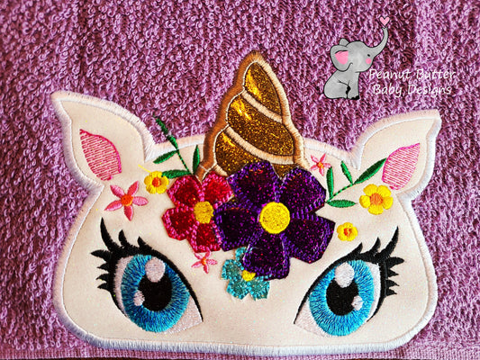 Unicorn - Floral Hooded Towel