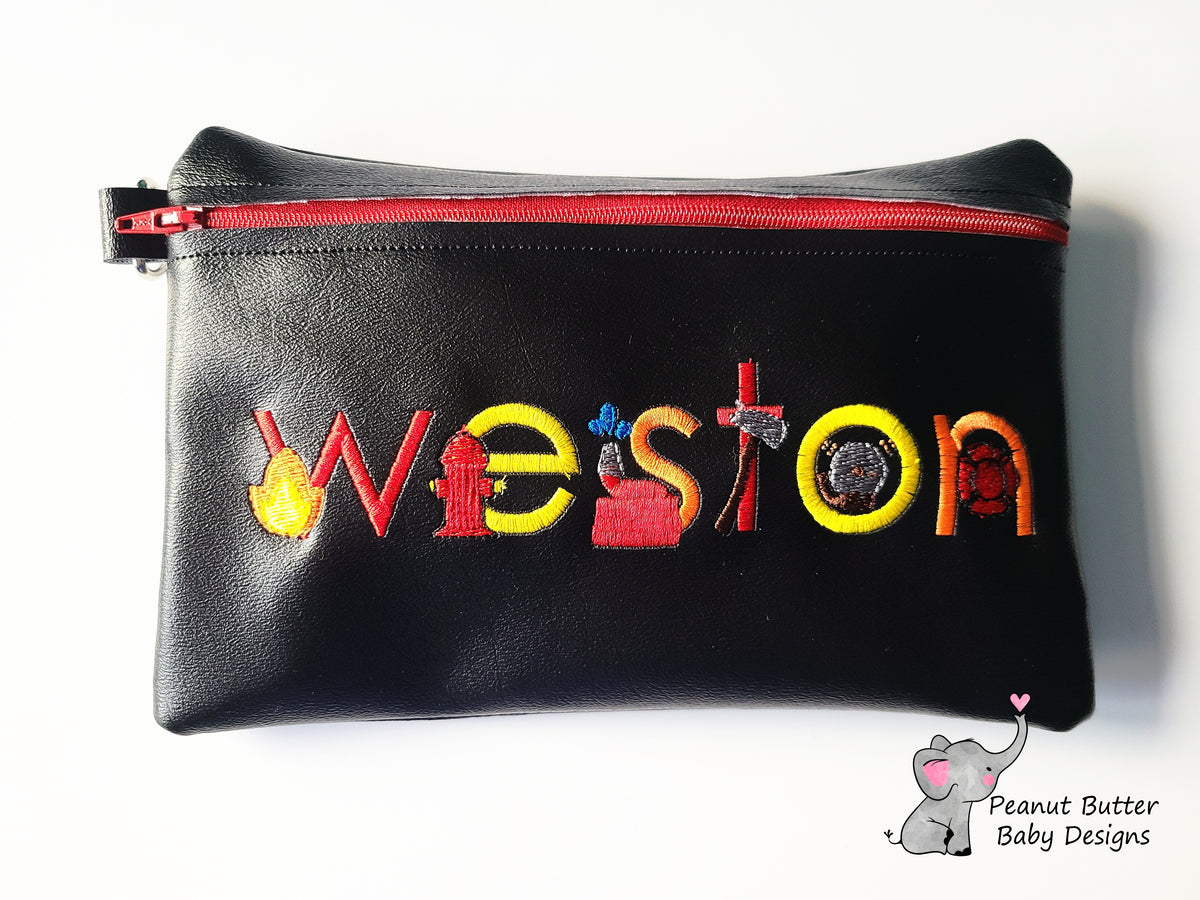 Fireman Font Zipper Pouch