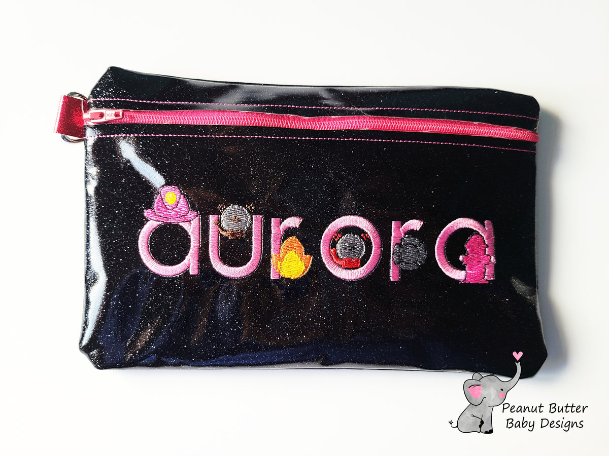 Fireman Font Zipper Pouch