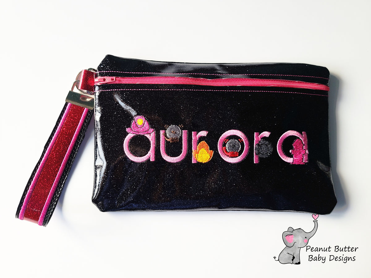 Fireman Font Zipper Pouch