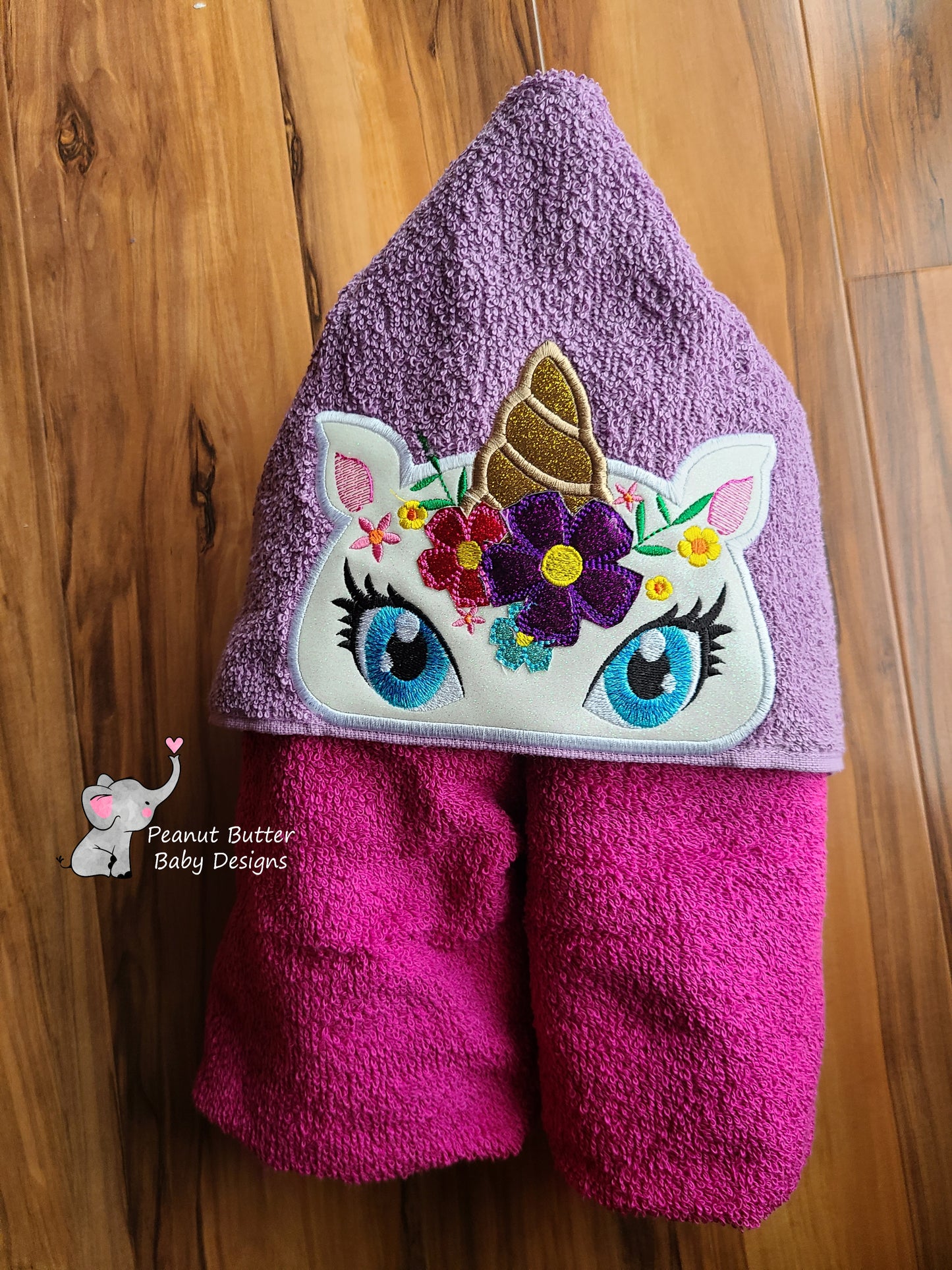 Unicorn - Floral Hooded Towel
