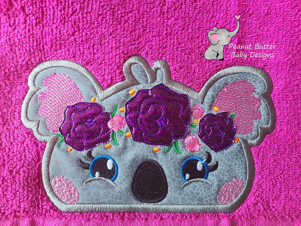 Floral Koala Hooded Towel