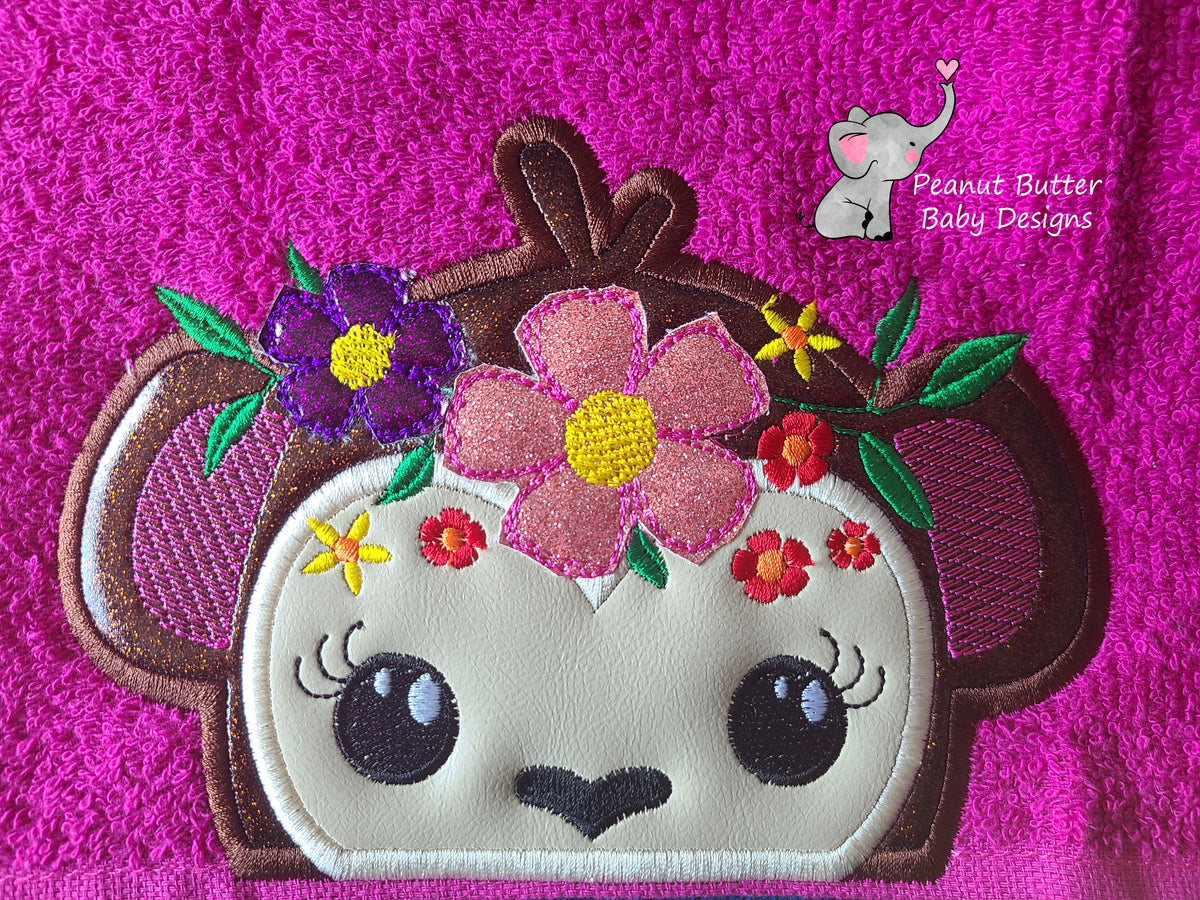 Floral Monkey Hooded Towel