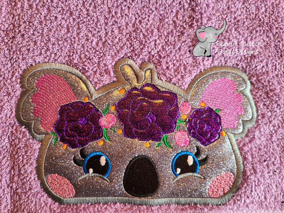 Floral Koala Hooded Towel