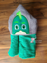 Bedtime Lizard Hero Hooded Towel