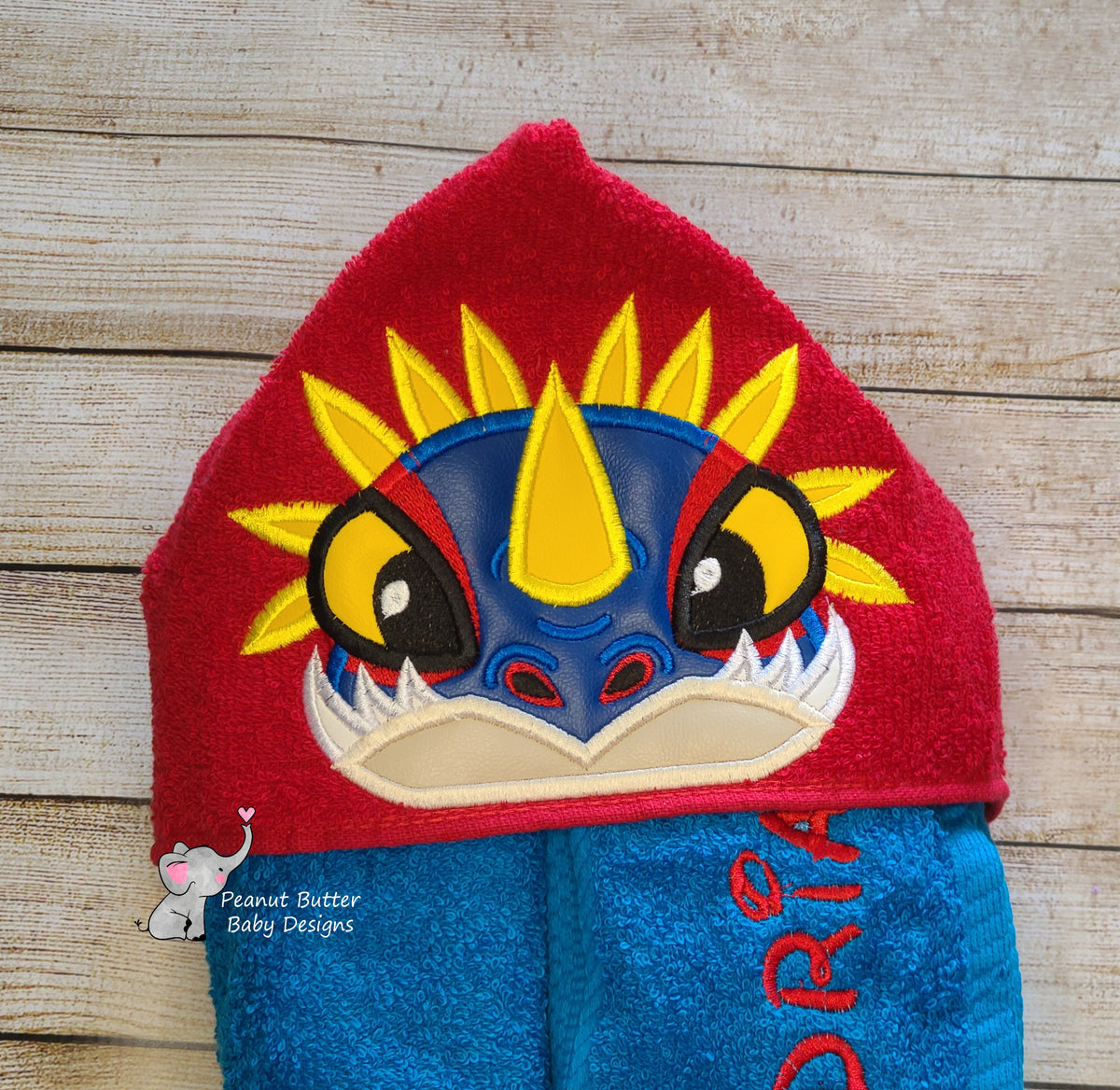 Dragon Friends - Blue Dragon Hooded Towel