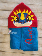 Dragon Friends - Blue Dragon Hooded Towel