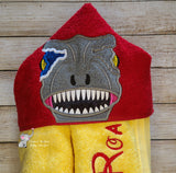 Blue Dinosaur Hooded Towel