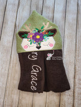 Floral Deer Hooded Towel