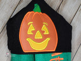 Jack O' Lantern Pumpkin Hooded Towel