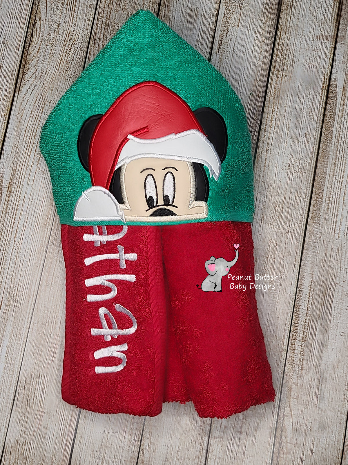Christmas Mouse Hooded Towel