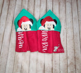 Christmas Mouse Hooded Towel
