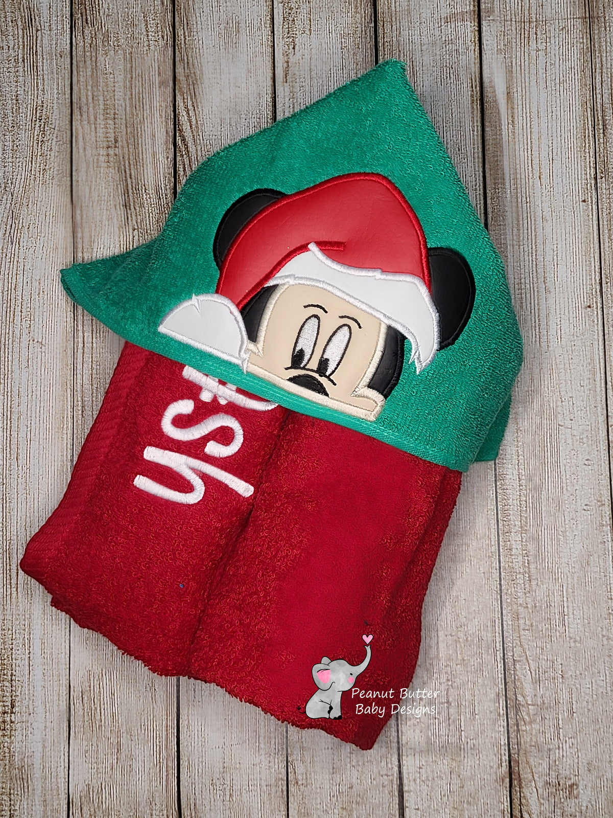 Christmas Mouse Hooded Towel