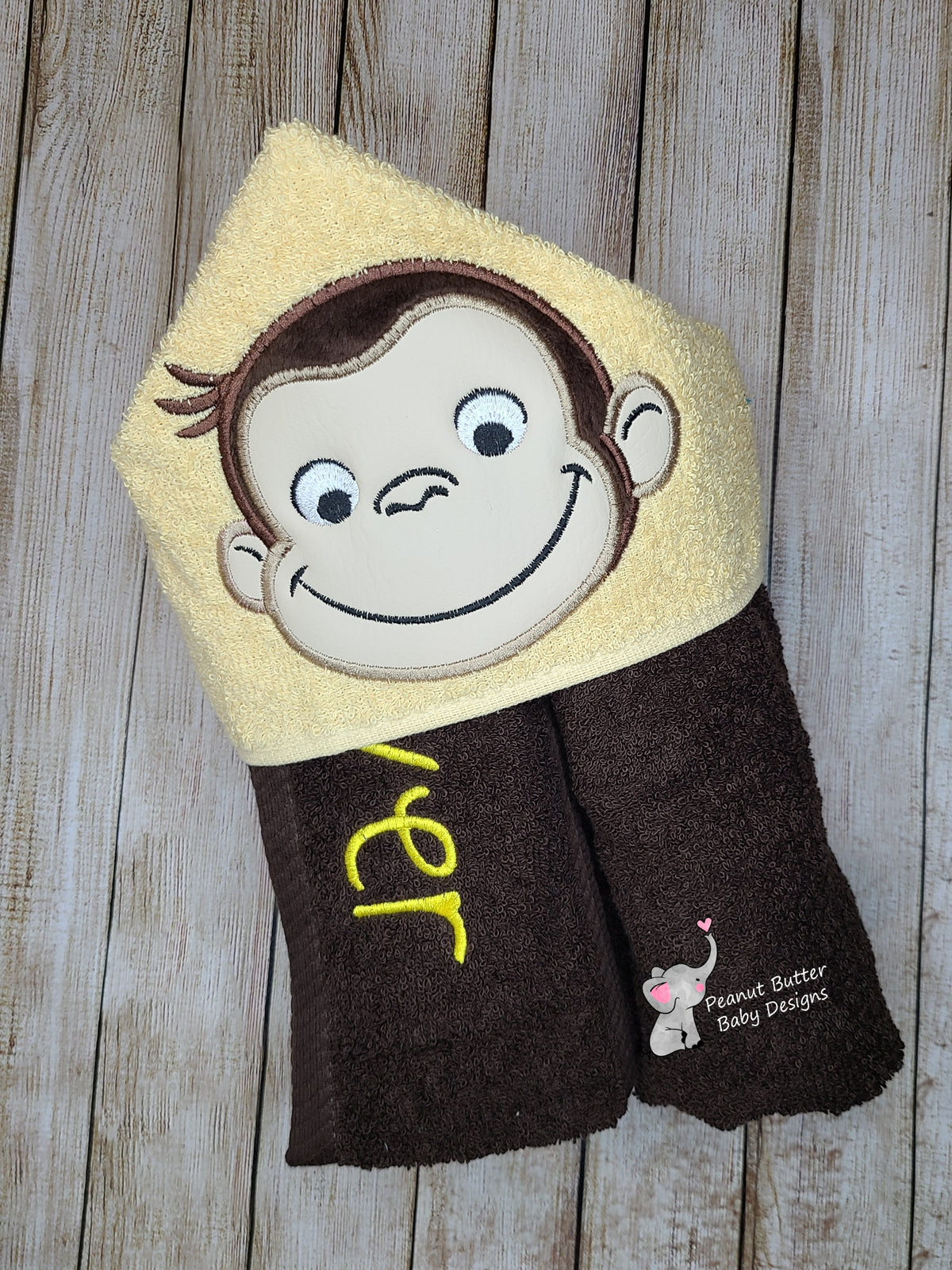 Curious Monkey Hooded Towel