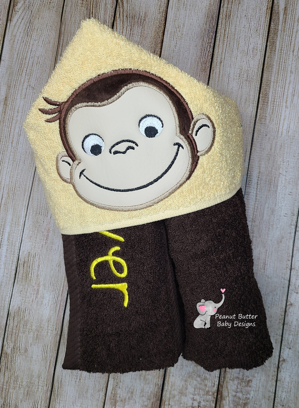 Curious Monkey Hooded Towel