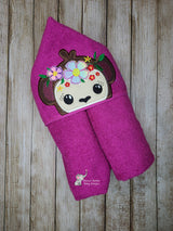 Floral Monkey Hooded Towel