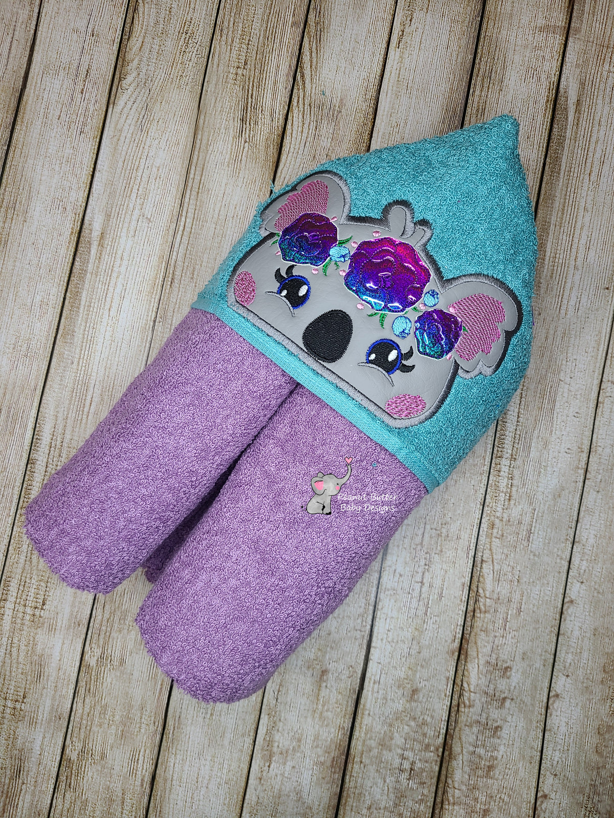 Floral Koala Hooded Towel