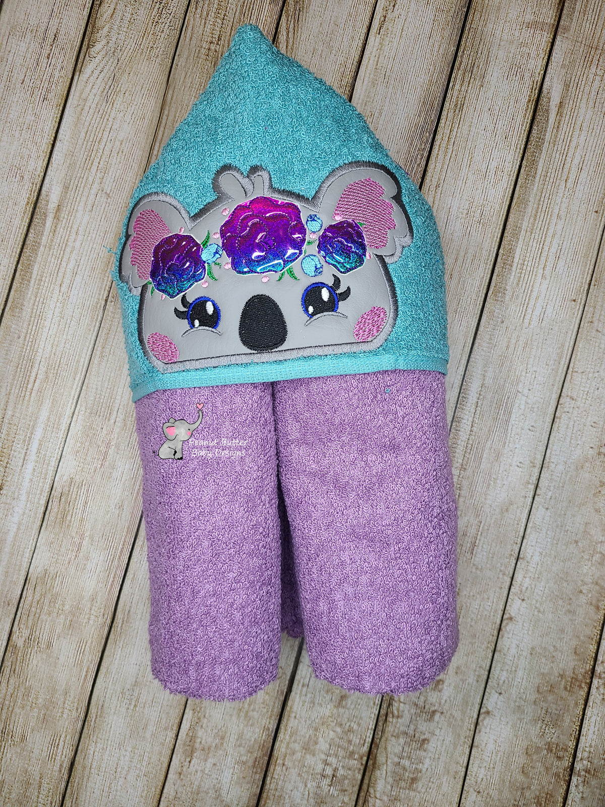 Floral Koala Hooded Towel