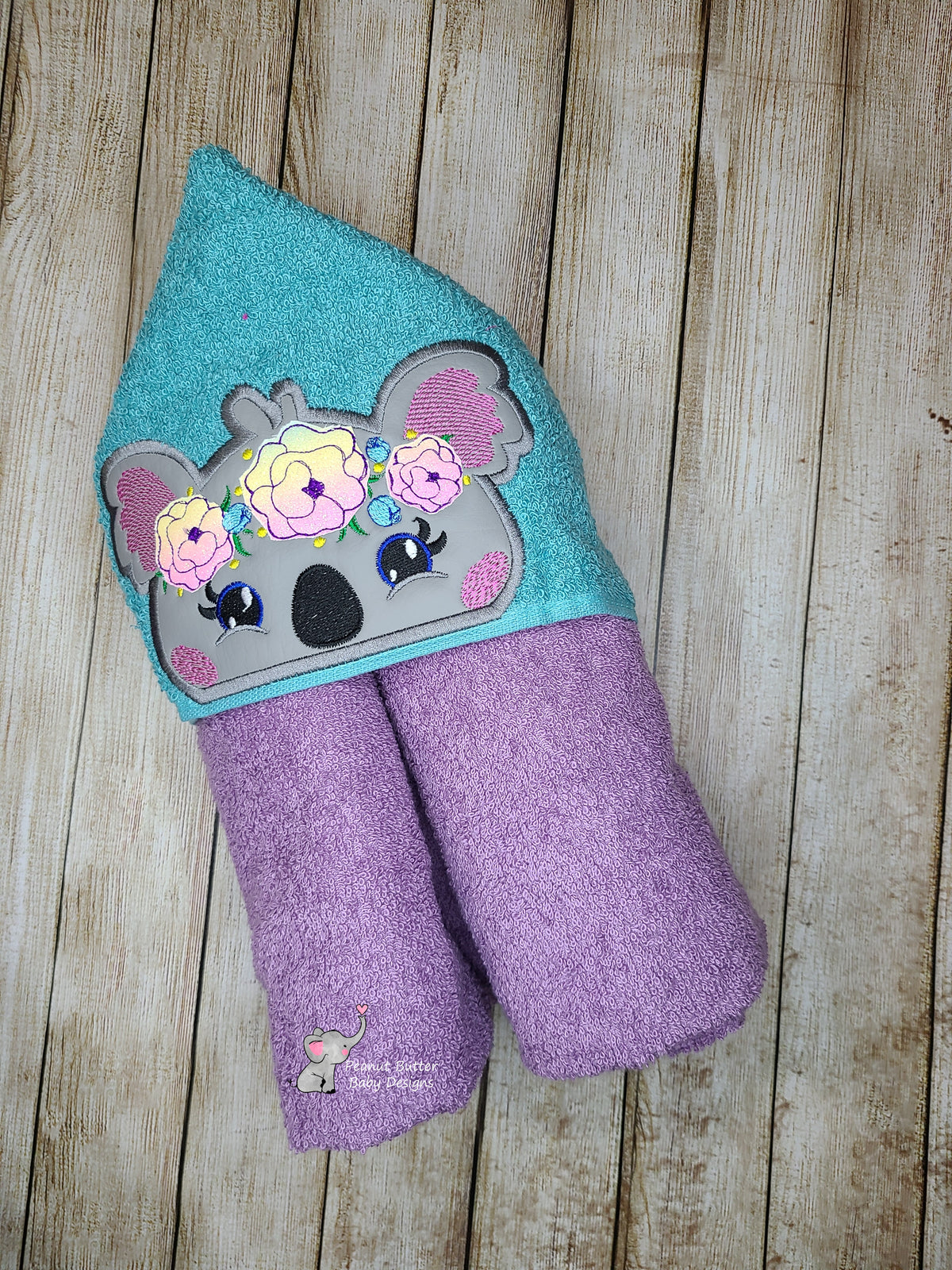 Floral Koala Hooded Towel