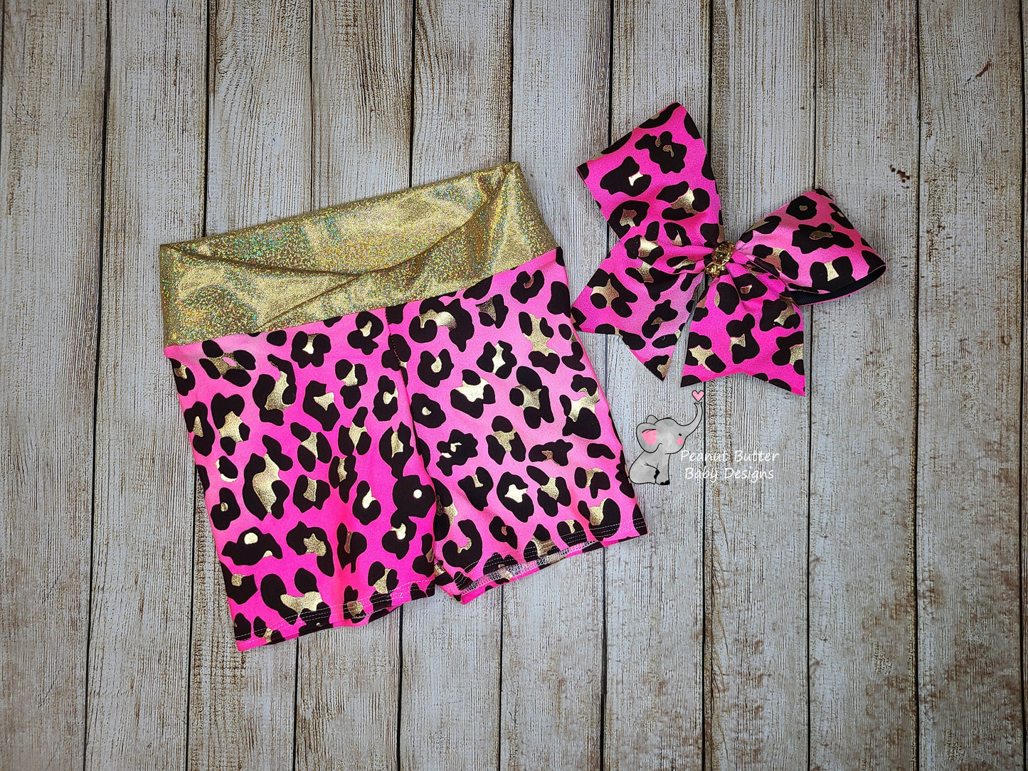 Pink & Gold Cheetah Print Athleticwear