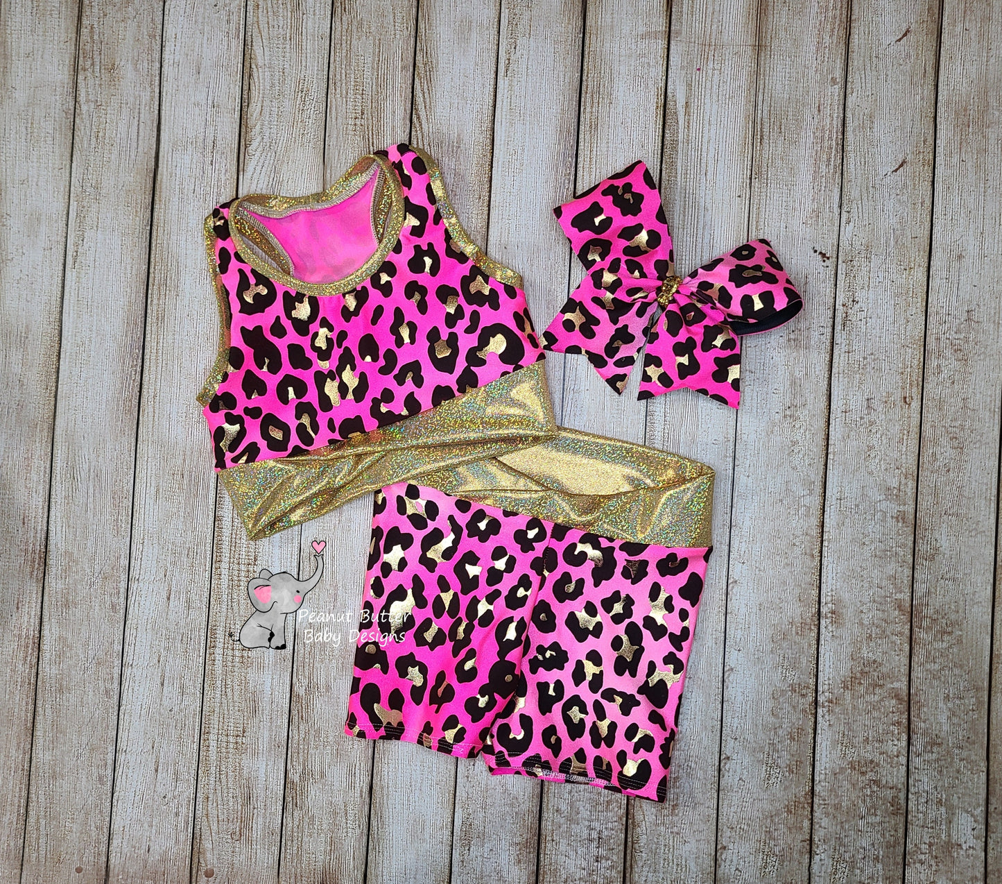 Pink & Gold Cheetah Print Athleticwear