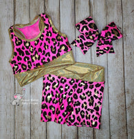 Pink & Gold Cheetah Print Athleticwear