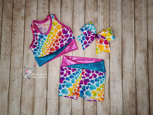 Rainbow Hearts Athleticwear