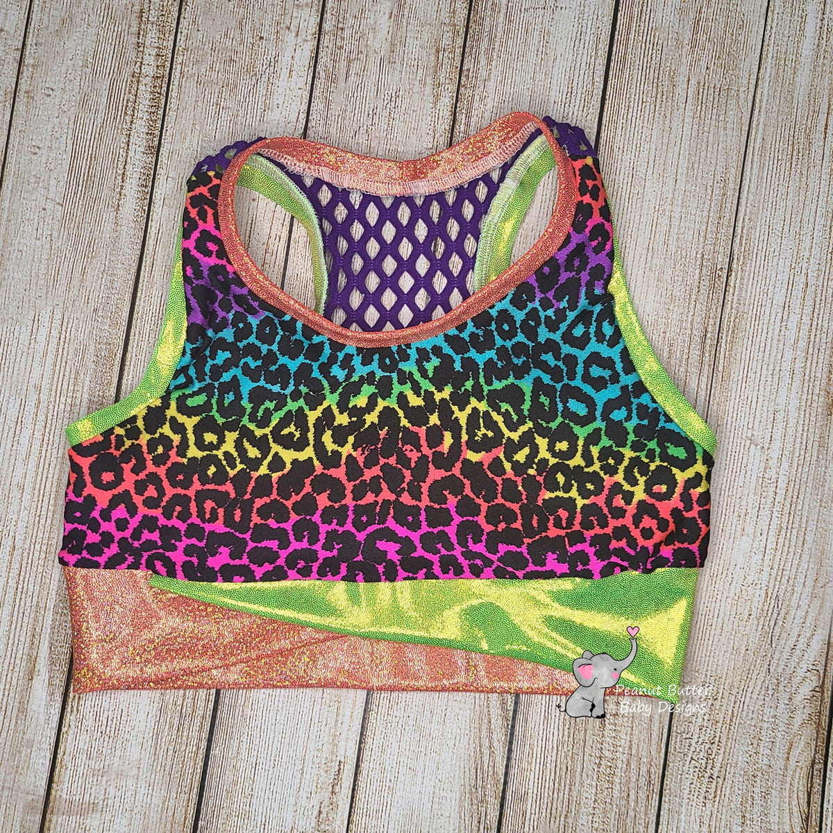 Rainbow Cheetah, Mesh Back Athleticwear