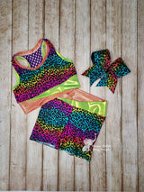 Rainbow Cheetah, Mesh Back Athleticwear