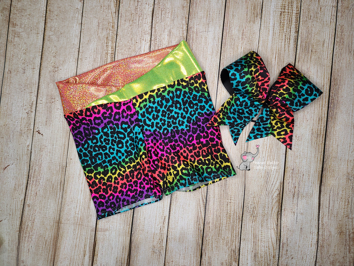 Rainbow Cheetah, Mesh Back Athleticwear