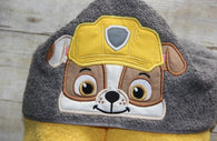 Patrol Friends - Construction Dog Hero Hooded Towel