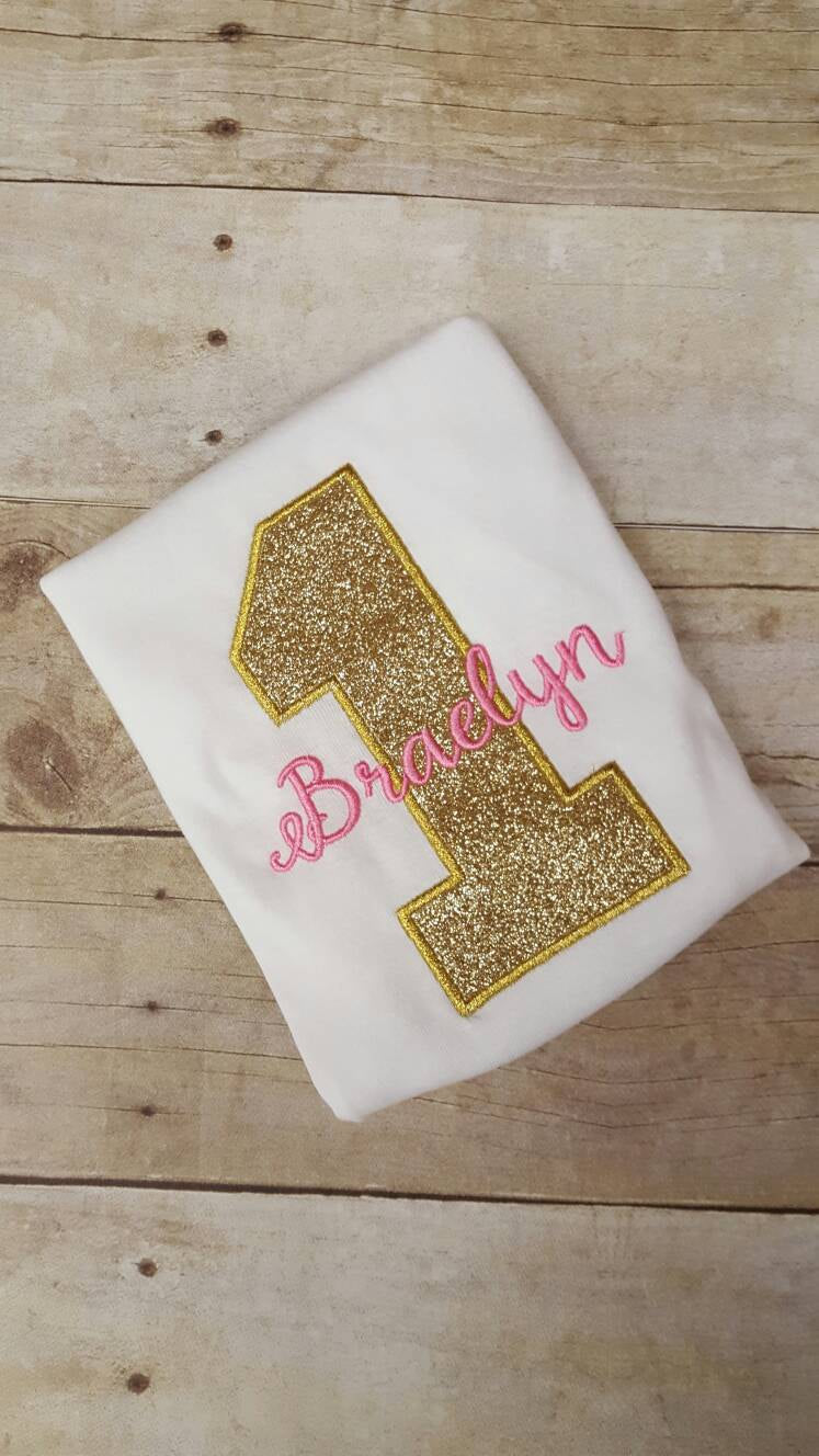 Custom Gold/Pink Birthday Shirt