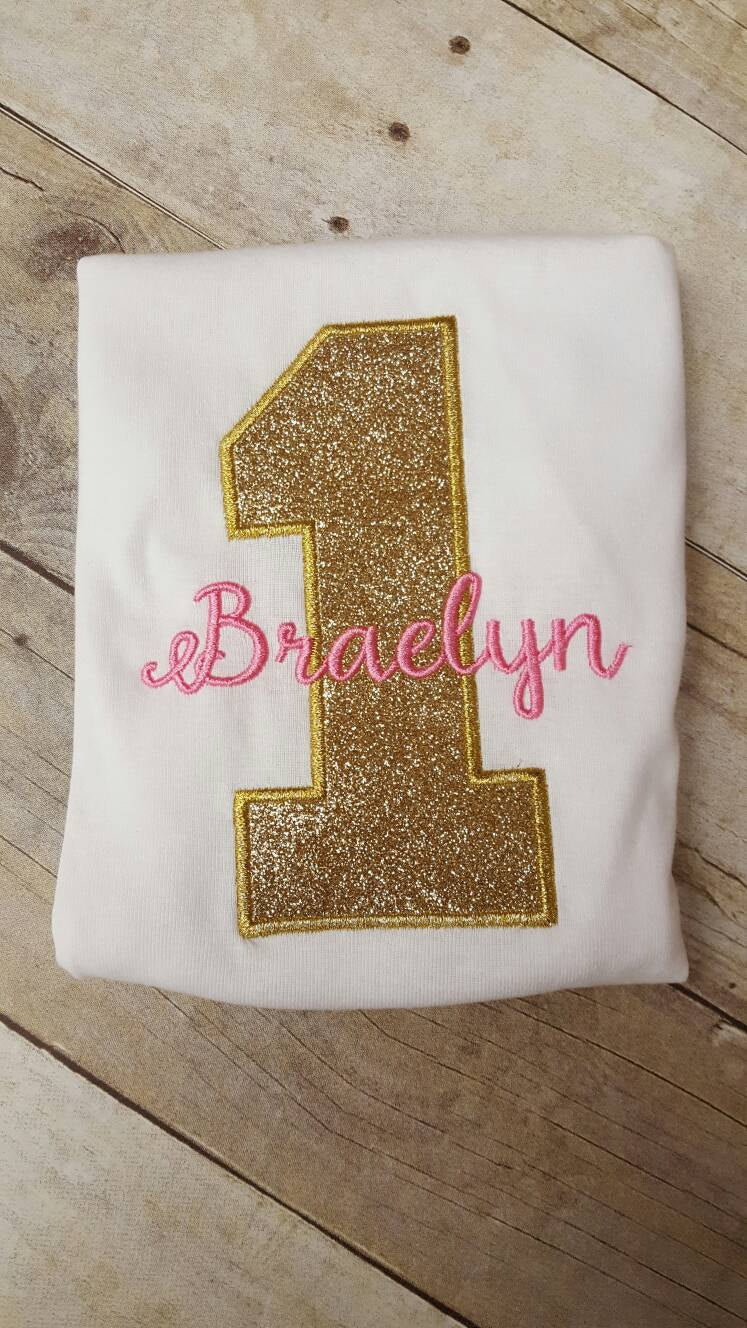 Custom Gold/Pink Birthday Shirt