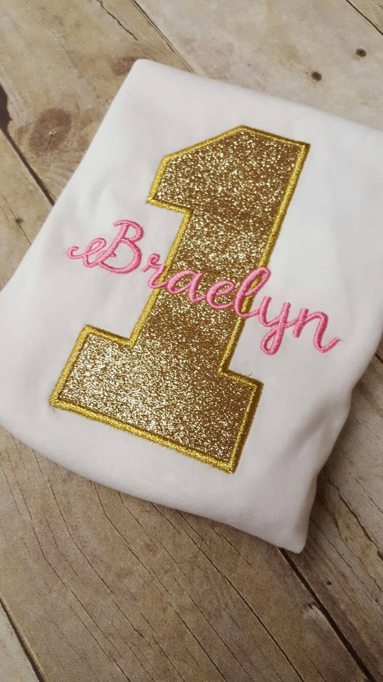 Custom Gold/Pink Birthday Shirt