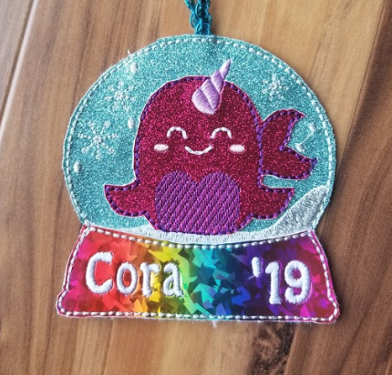 Narwhal Globe Ornament