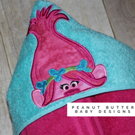 Troll Friends - Pink Troll Hooded Towel