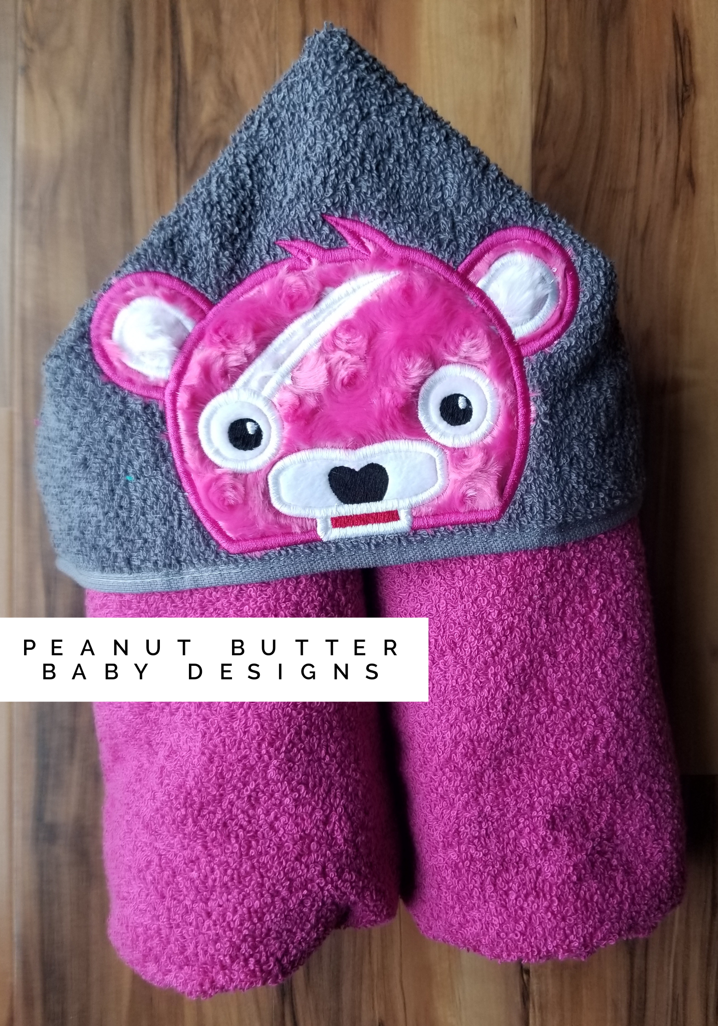 Fortnite Friends- Pink Bear Hooded Towel