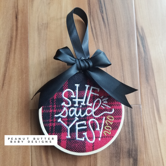 She Said Yes Ornament