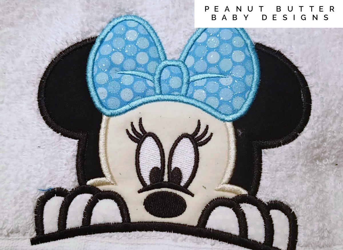 Clubhouse Friends - Blue Bow Mouse Ears Hooded Towel