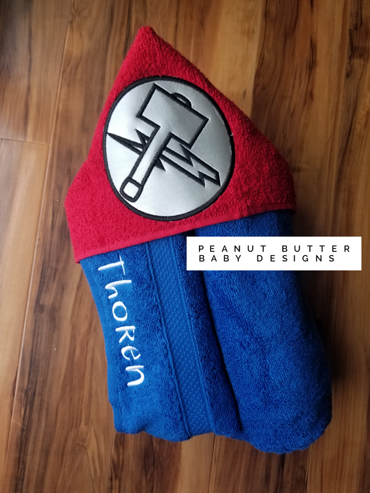 Thunder God Symbol Hooded Towel