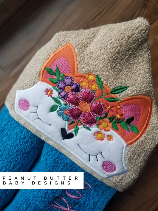 Floral Fox Hooded Towel